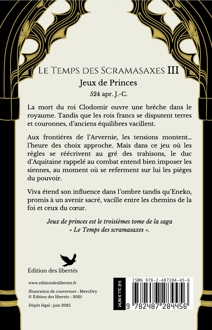4e de couverture broché – Jeux de princes – Cécile Guignard-Vanuxem – Édition des libertés