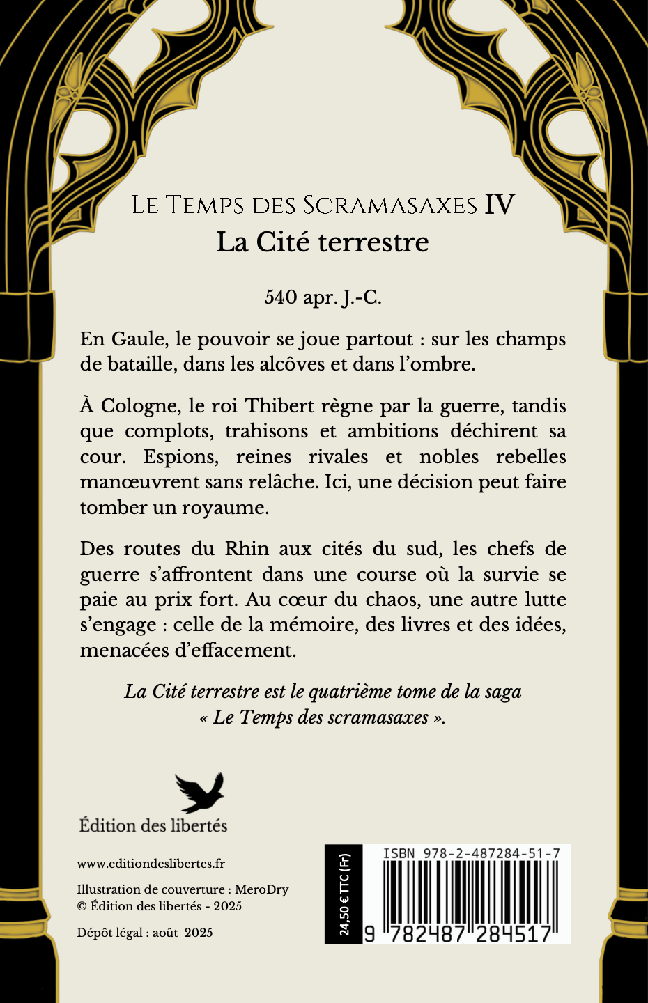 4e de couverture broché – La cité terrestre – Cécile Guignard-Vanuxem – Édition des libertés