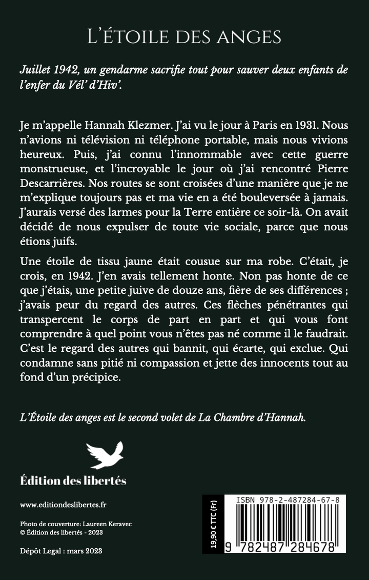 4e de couverture broché – L'étoile des anges – Stéphane Bellat – Édition des libertés