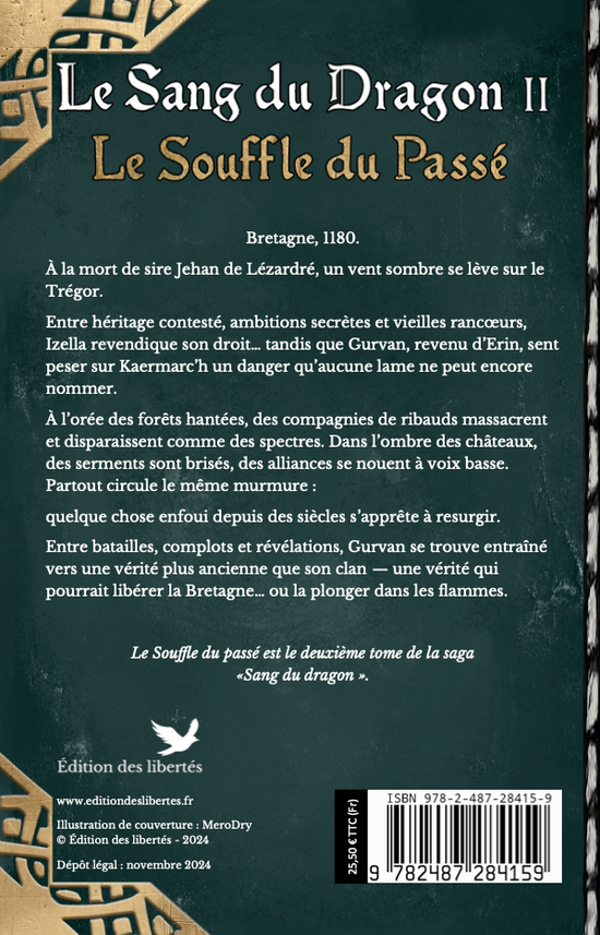 4e de couverture broché – Le souffle du passé – Jean-Paul Prual – Édition des libertés