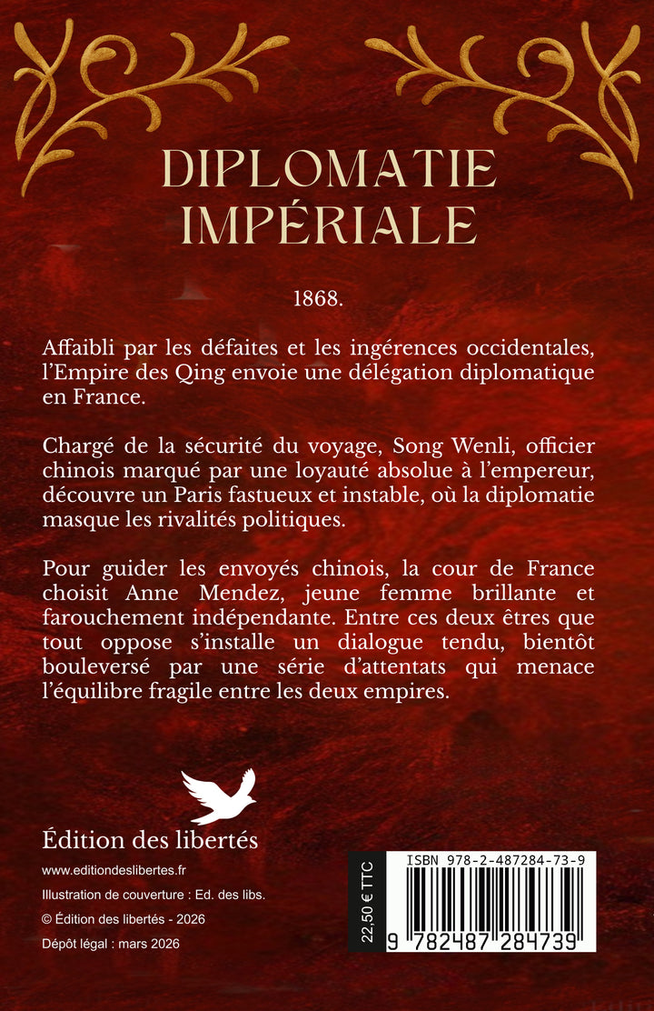 4e de couverture broché – Diplomatie impériale – Chloé Tristan – Édition des libertés