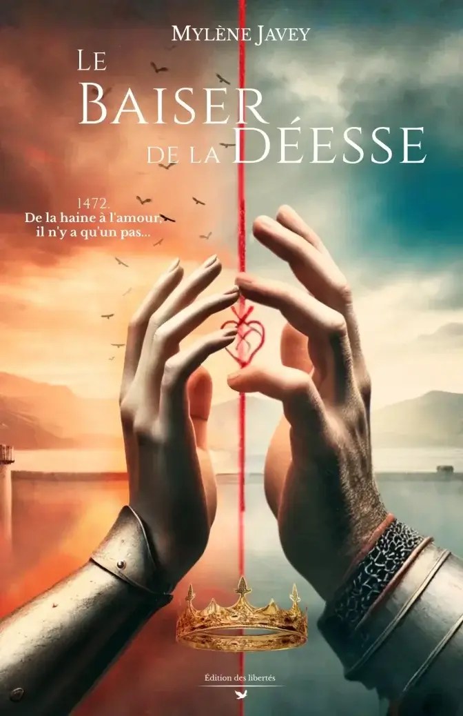 Couverture broché – Le baiser de la déesse – Mylène Javey – Édition des libertés