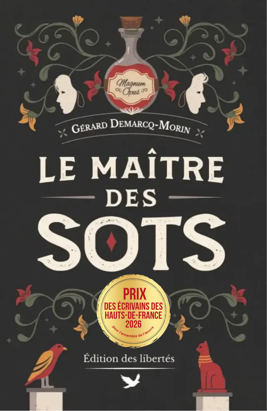 Couverture broché – Le Maître des sots – Gérard Demarcq-Morin – Édition des libertés