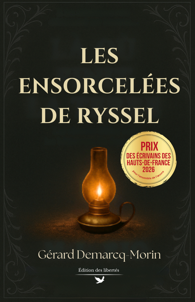 Couverture broché – Les ensorcelées de Ryssel  – Gérard Demarcq-Morin – Édition des libertés - Prix des écrivains des hauts de France